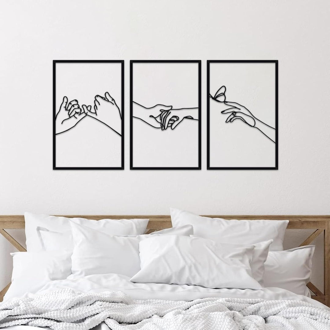 Resama Minimalistische Linien Weiblicher Körper Handform Metall Wandkunst Dekor, Moderne Abstrakte L