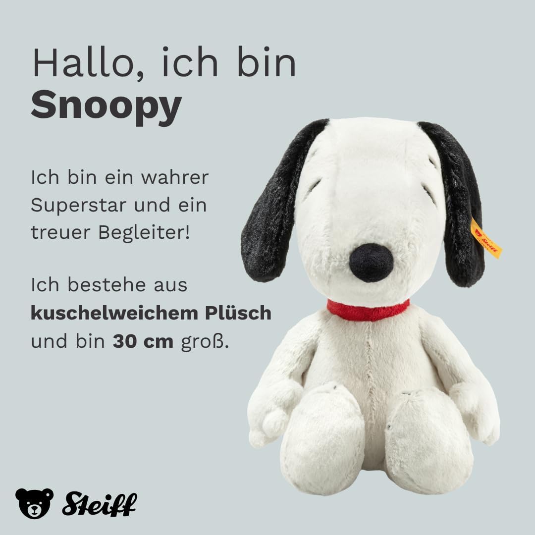 Steiff Kuscheltier Snoopy, Süsses Stofftier, Jungen, Mädchen & Babys ab 0 Monaten, Friends, Plüschti