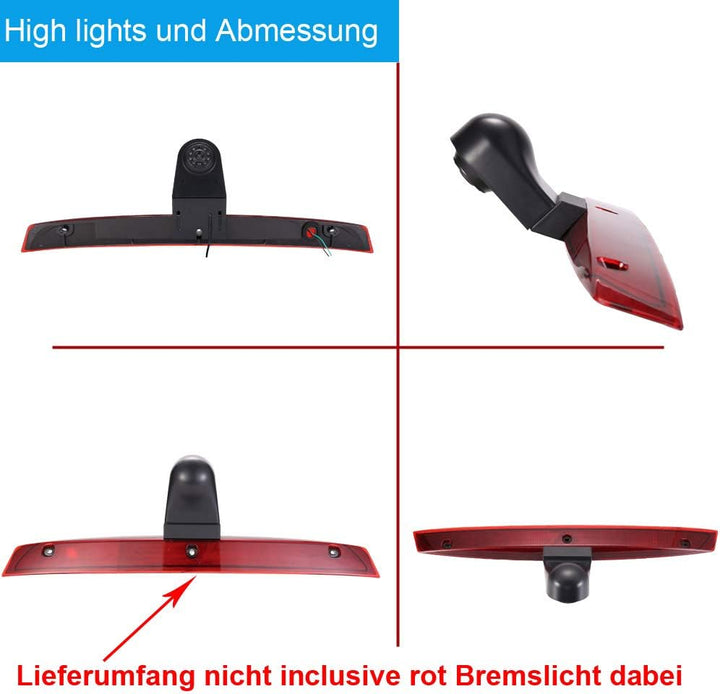 Wasserdicht Einparkkamera Auto Dritte Dach Top Mount Bremslicht Rückfahrkamera für Mercedes Benz Via