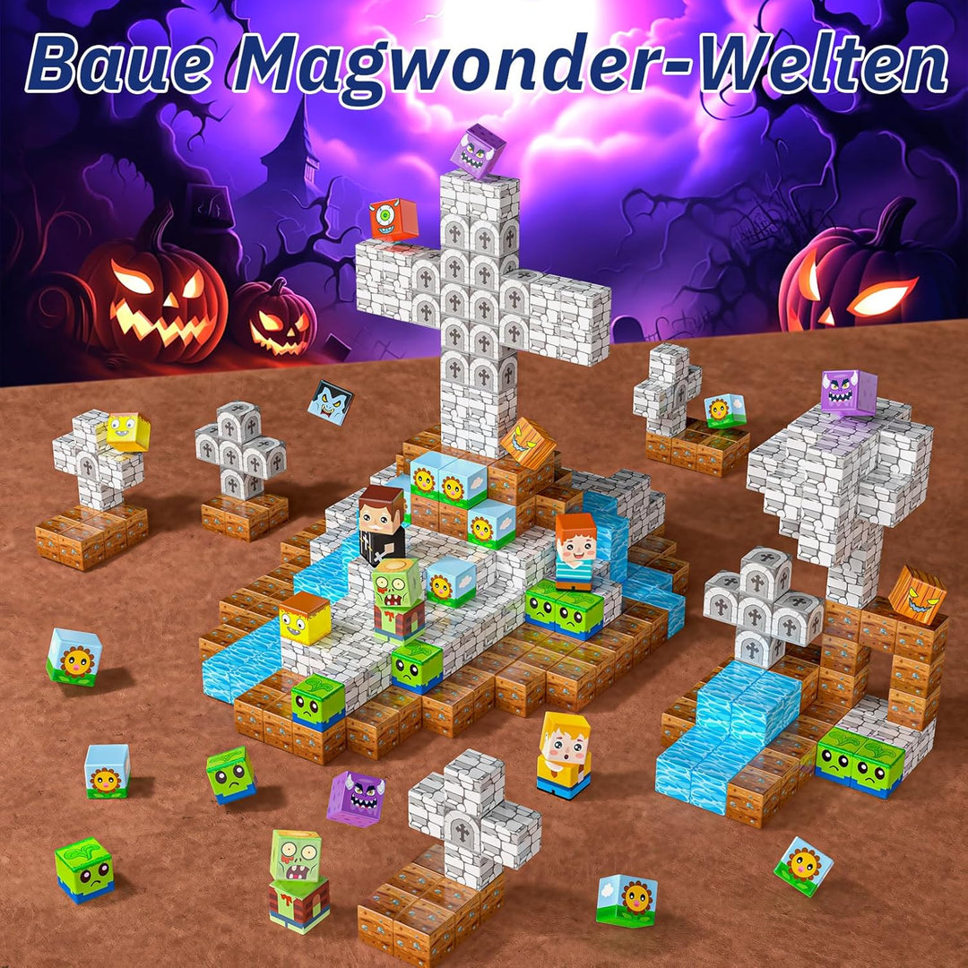 Magnetische Bausteine 150 Teile, Magnetblöcke Fliesen Bauen Magnetspielzeug Game-Based Kreative Gesc