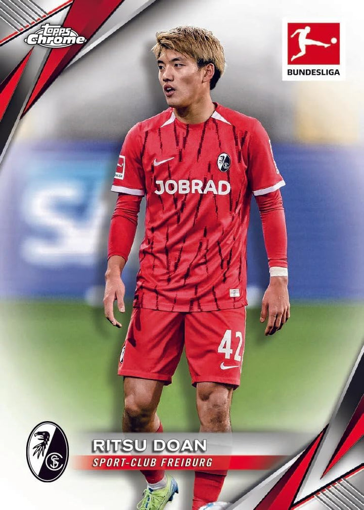 Topps Chrome Bundesliga Season 2024/25 Fussball Vorteilsbox - 7 Packungen pro Box - 4 Karten pro Pac