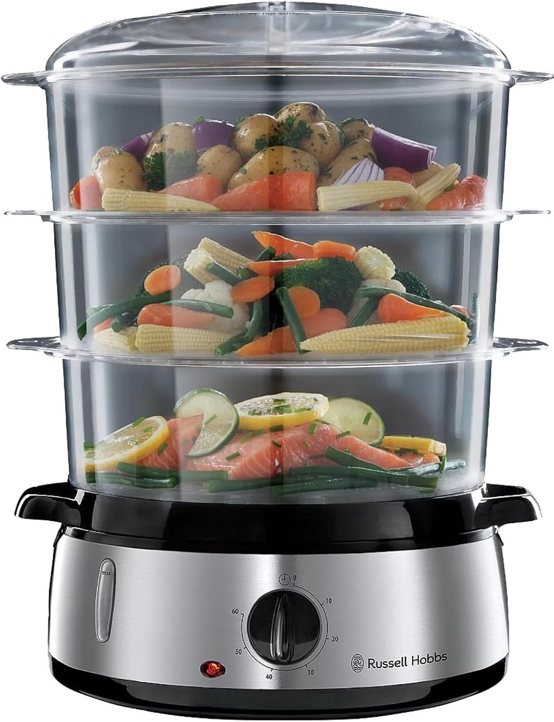 Russell Hobbs Dampfgarer [normale Grösse] 9,0l (60 Minuten Timer + Abschaltautomatik, 3 spülmaschine
