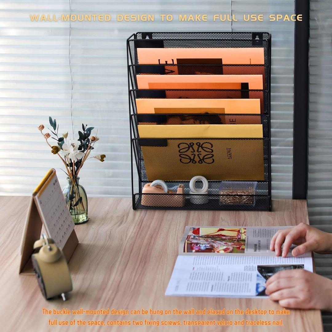 Zeitschriftenhalter Wand Zeitschriften Wandhalter Dokumentenhalter A4 Wandmontage 6 Stöckiger Hänger