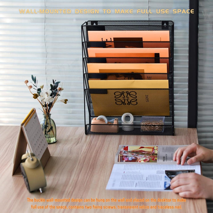 Zeitschriftenhalter Wand Zeitschriften Wandhalter Dokumentenhalter A4 Wandmontage 6 Stöckiger Hänger