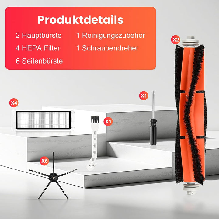 14 Stück Zubehörset für Xiaomi Roborock S6 / S5 Max / S5 / S6 Pure / S6 Maxv / S60 / S65 Saugroboter