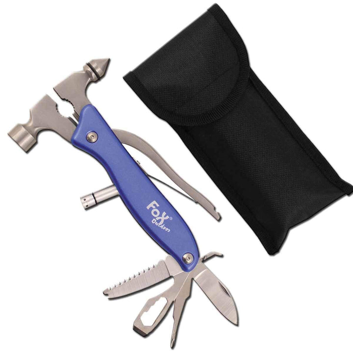 Multifunktionswerkzeug/Werkzeugset"Worker" mit Hammer, LED-Lampe + Gürteltasche