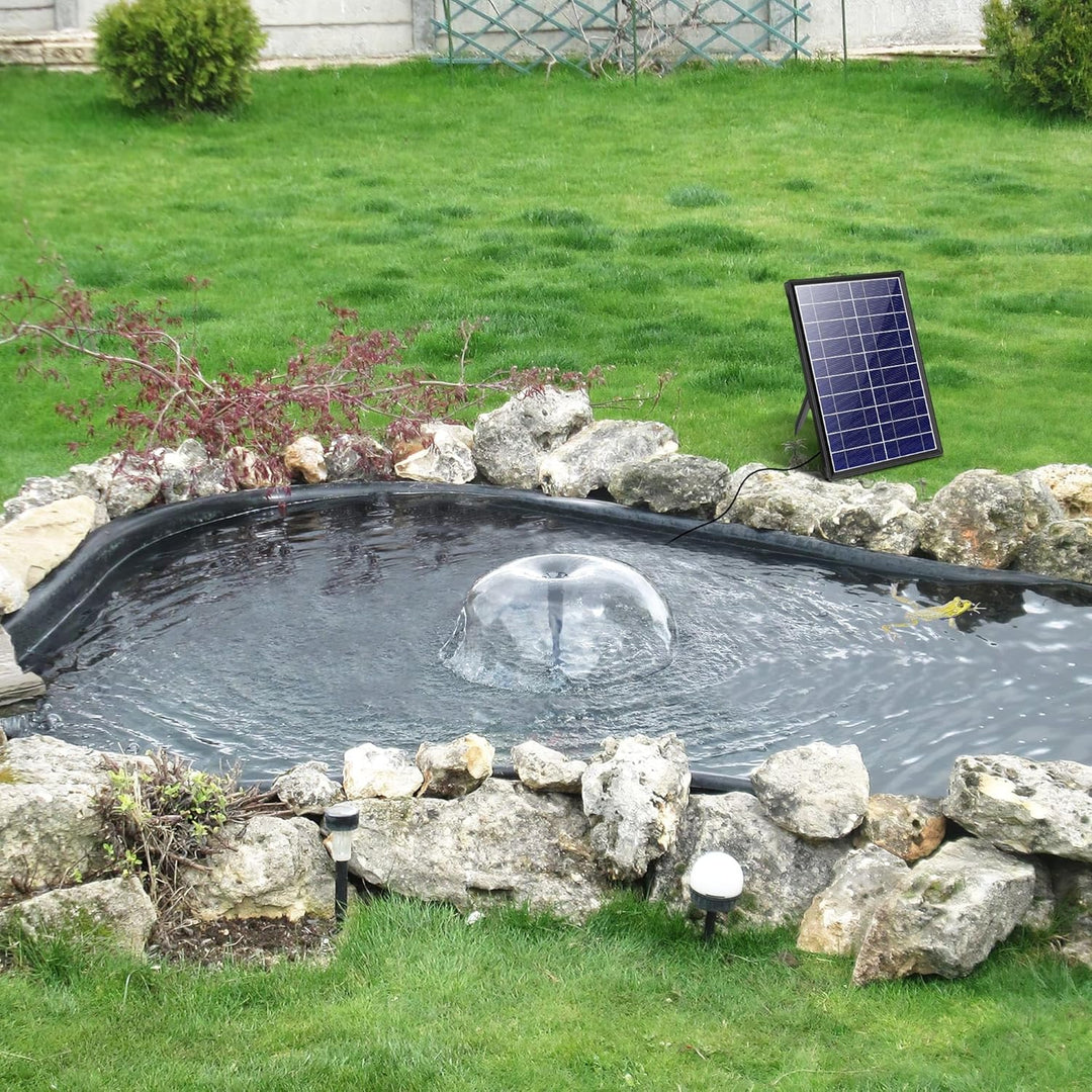 Biling Solar-Springbrunnen mit 7W Solar-Panel, eingebauter 1500 mAh Batterie, Solar-Teichpumpe, Sola