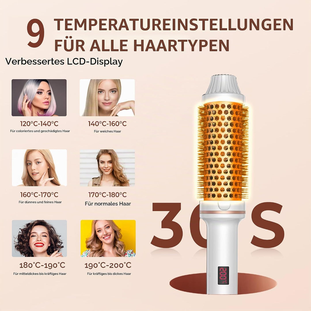 UMIGA Thermal Brush Thermobürste 38mm Lockenbürste Wärmebürste Lose Locken Weissrosa, Weissrosa