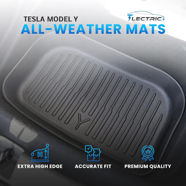 TLECTRIC Kabelfach Kofferraummatte Hinten für Tesla Model Y Wasserdicht Hoher Rand Kabelfach Kofferr