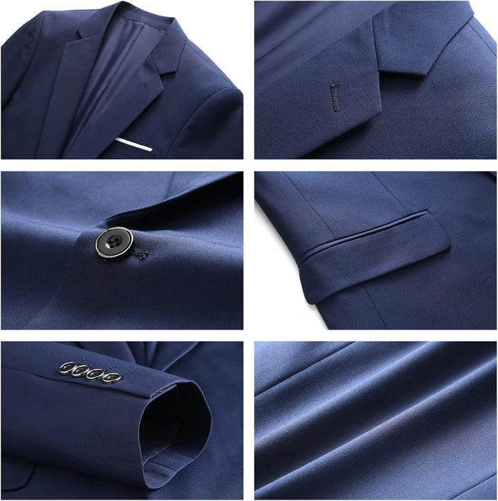 KUDMOL Herren 3-Stücke Anzug Business EIN Knopf Smoking Anzug für Männer Smoking Klassische Blazer W