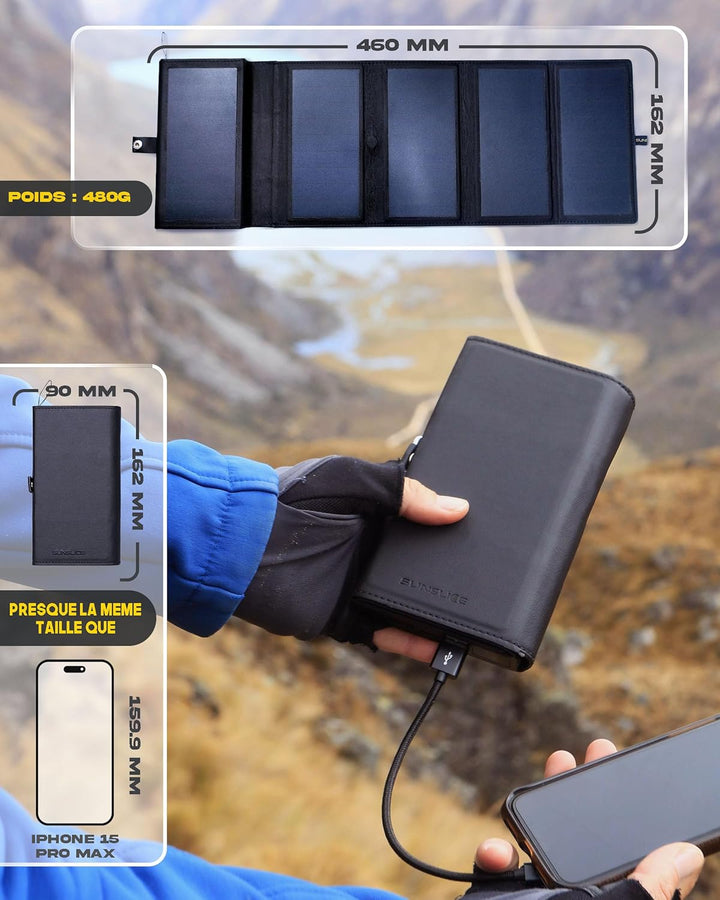 Solar 10'000 mAh Powerbank Electron mit 8W SunPower Solar Panel, Handy-Ladegerät im Handy-Format, id