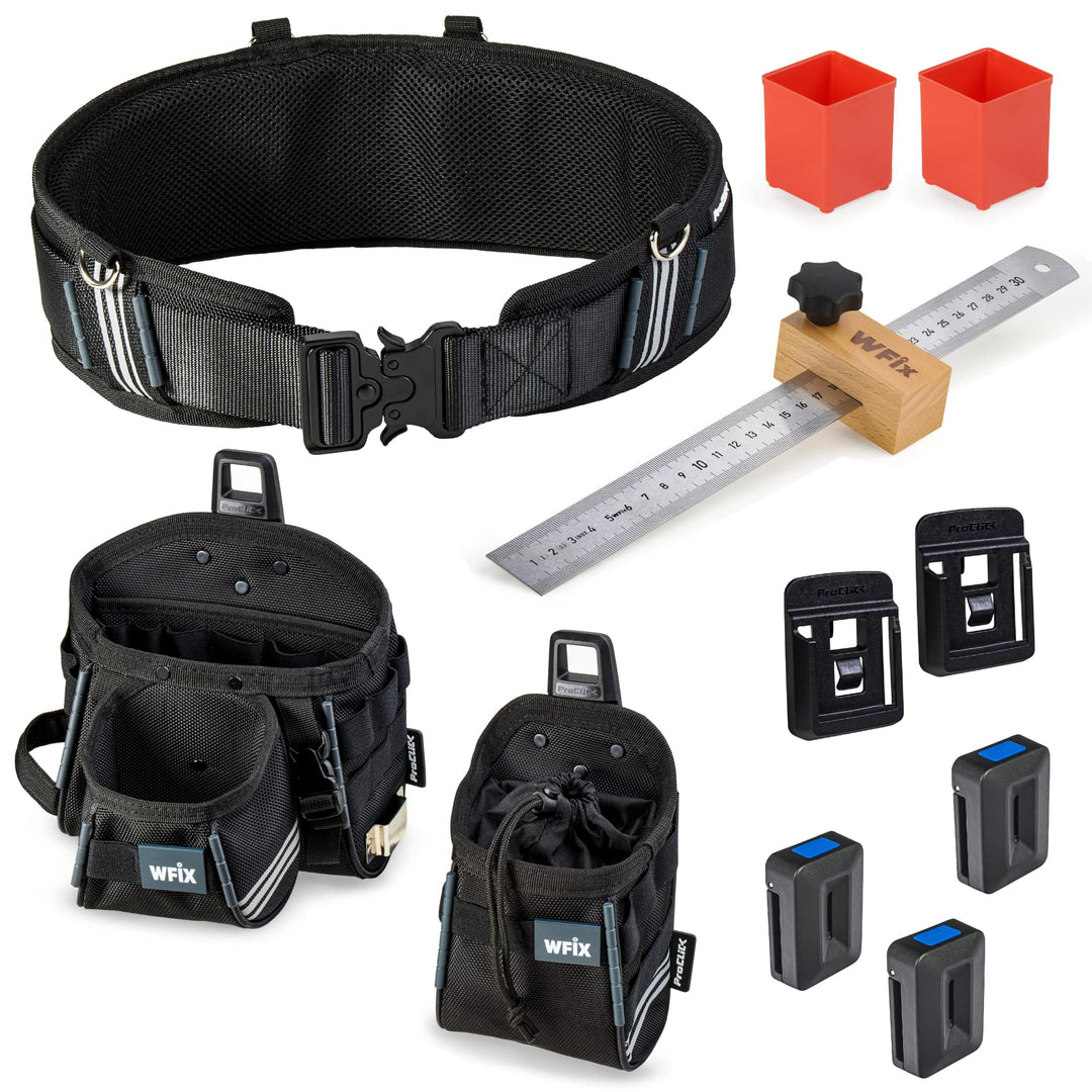 Wfix Werkzeuggürtel Set 1S inkl. Bosch Sortimo ProClick Tool Belt Grösse S &amp; 3x Holder &amp; 2x Battery