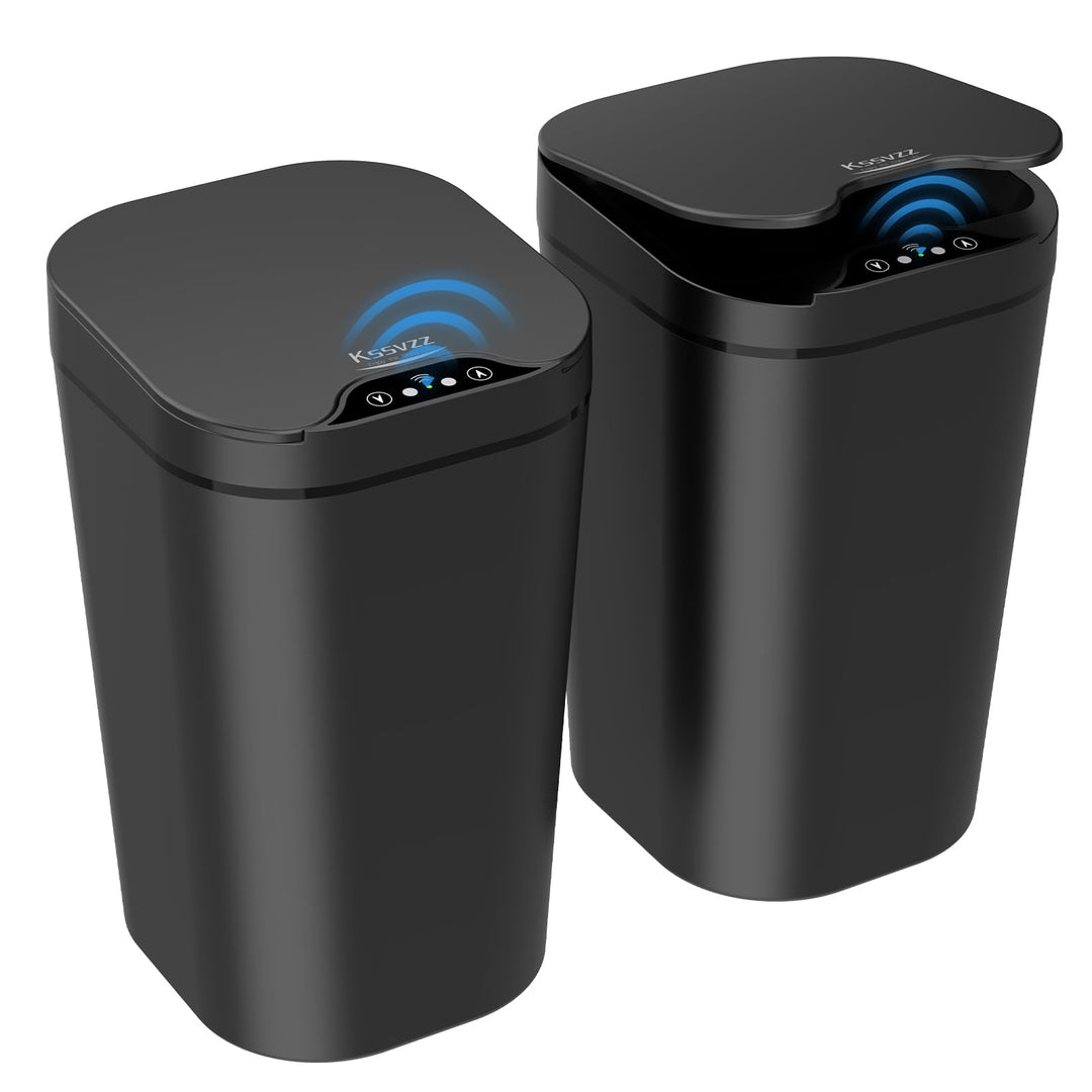 2er Set Mülleimer Bad mit Sensor, 10L Automatischer Mülleimer mit Deckel, Elektrischer Mülleimer für