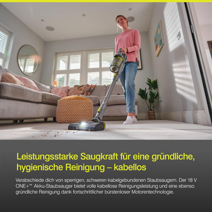 RYOBI 18 V ONE+ Brushless Akku-Staubsauger RSVS18BL-1C40G, 90 AW Saugleistung, bürstenloser Motor, i