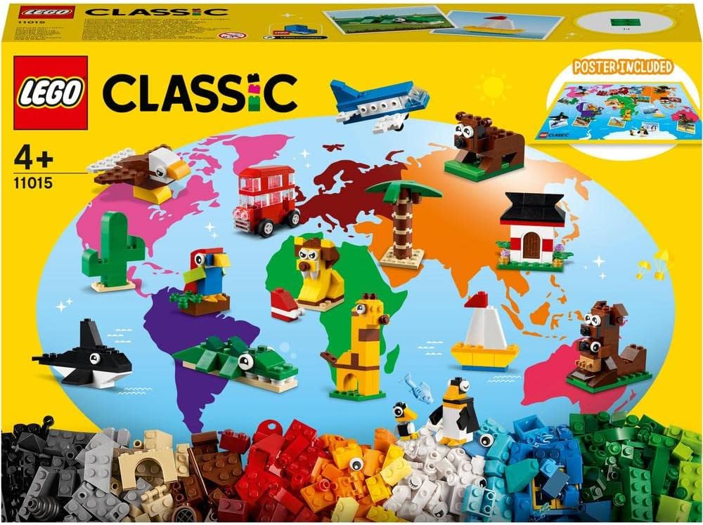 LEGO 11015 Classic Einmal um die Welt Steine, Spielzeug für Kleinkinder ab 4 Jahre mit Bausteinen un