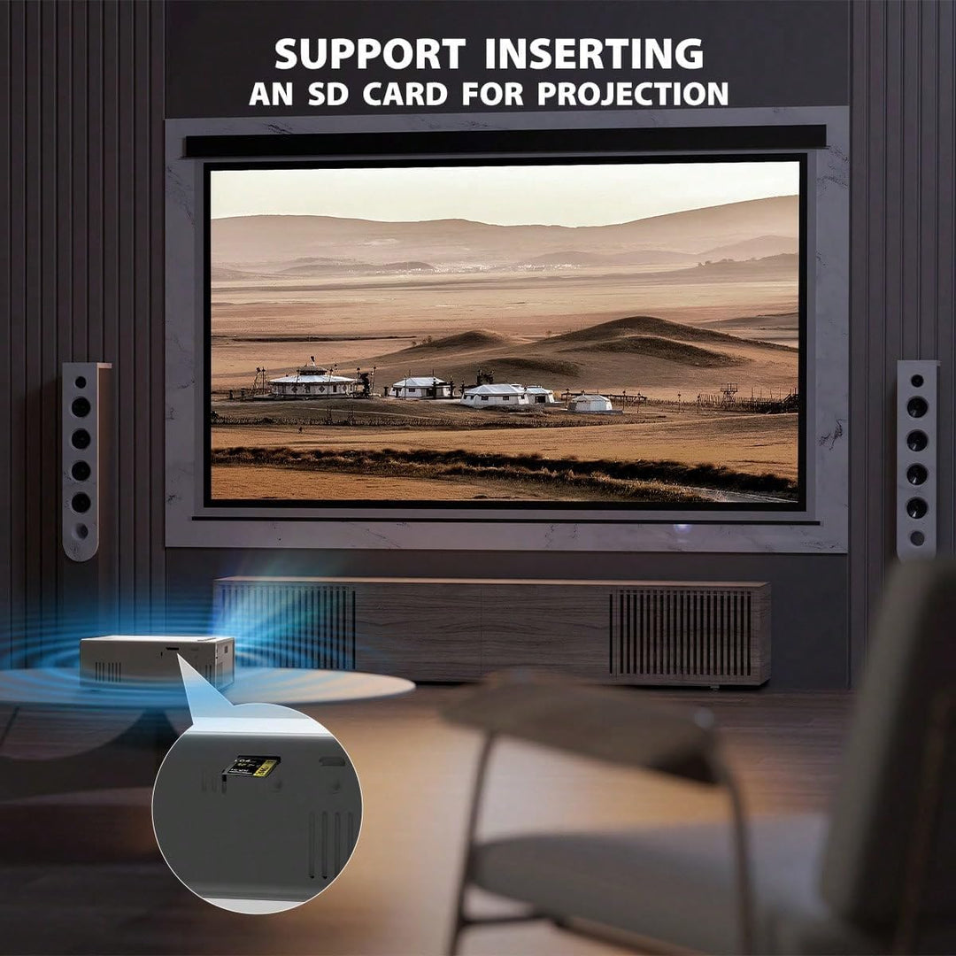 Lightweight Portable Projector, 480P Native Resolution with 720P Support, Comes with Remote Control
