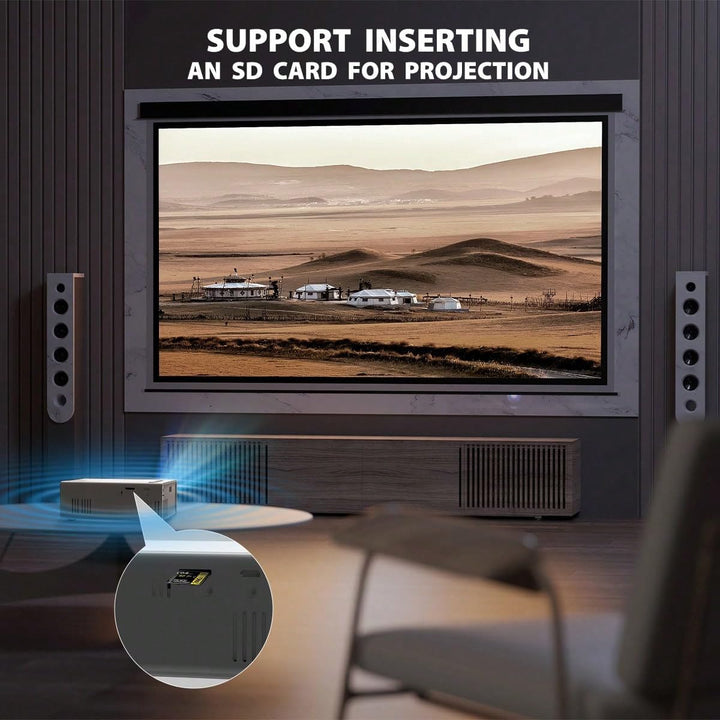 Lightweight Portable Projector, 480P Native Resolution with 720P Support, Comes with Remote Control