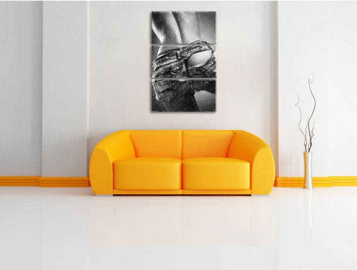 Pixxprint sexy Frauenhintern in Hotpants als Leinwandbild/Grösse: 3 Teilig (120x80) cm/Wandbild/Kuns