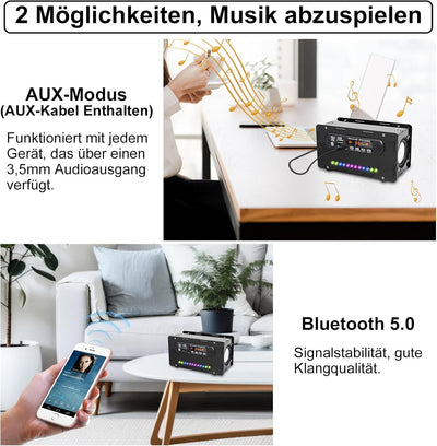 DONGKER DIY Elektronik Löten Bausatz Bluetooth Lautsprecher Kit mit FM Radio, Mini Heimstereo Sound