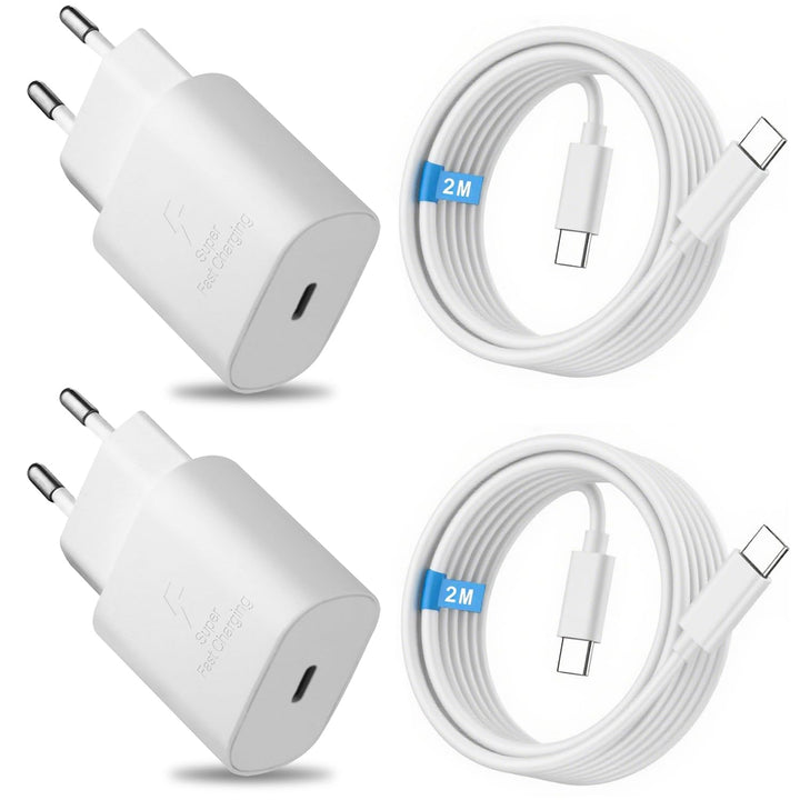 2er Pack USB C Ladegerät 25W Ladekabel für Samsung Galaxy S26 S25 S24 S23 S22 S21 Ultra/Plus A57 A56