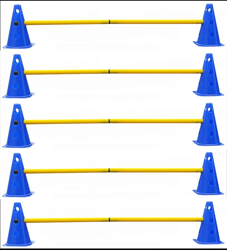 Steckhürdenset - 5 er Set für Koordinationstraining Agility Hundesport Pferdesport Zubehör Lochkegel