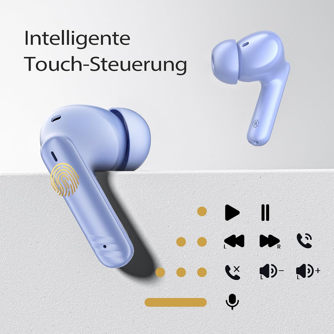 W70 Pro Bluetooth Kopfhörer In-Ear, Bluetooth 5.4 Wireless Earbuds mit HiFi-Sound, Sport Ohrhörer mi