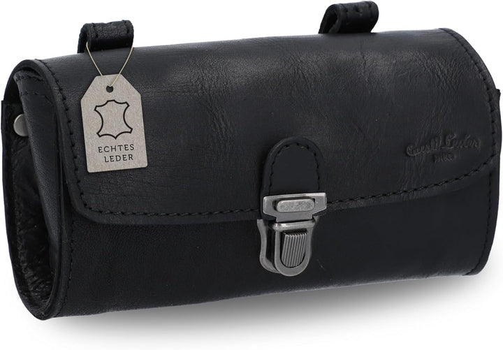 Gusti Satteltasche Leder – Wolfgang L. – Kleine Fahrradtasche Leder für Sattel, Lenker oder Gepäcktr