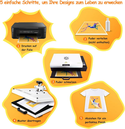 TRILINK DTF Transferfolie Papier A4 (21 x 29,7 cm) - 60 Blatt, Premium doppelseitig matt klar PreTre