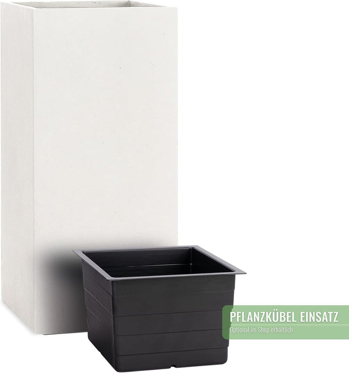 Pflanzwerk® Pflanzkübel Tower Sand 70x33x33cm *Frostbeständiger Blumenkübel* *UV-Schutz* *Qualitätsw