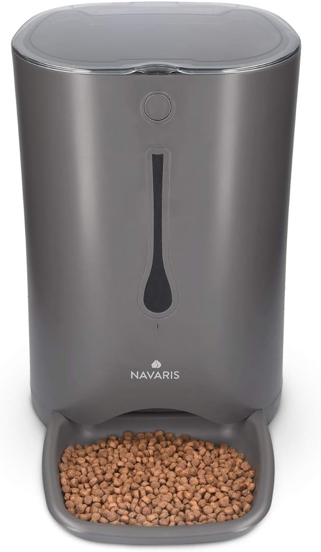 Navaris Automatischer Futterautomat Futterspender mit Timer - 6L Futternapf Automat mit Timer und ak