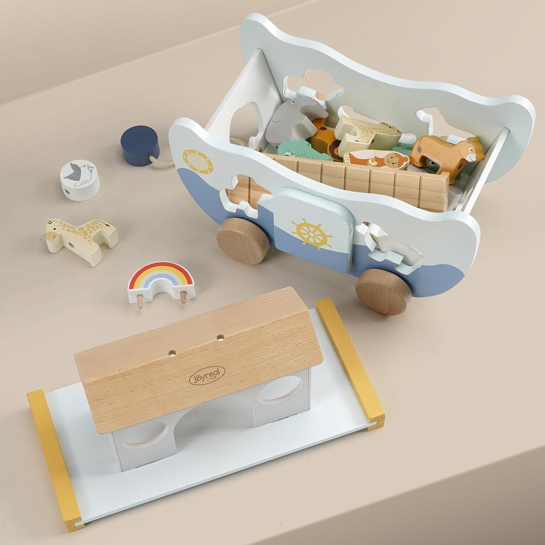 Joyreal Arche Noah Holz - Taufgeschenke für Mädchen Jungen Kinder, Geschenk Taufe, Montessori Spielz