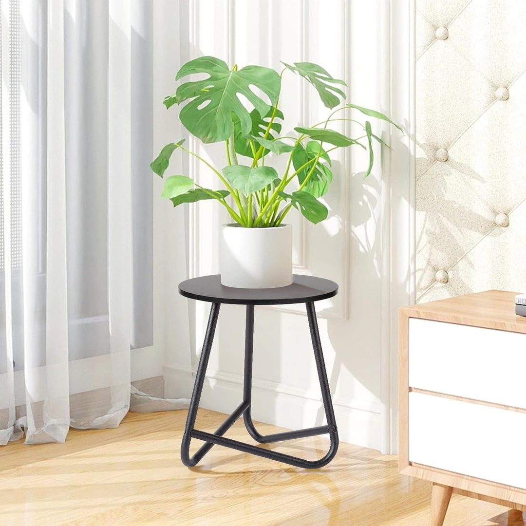 HDANI 35cm Rund Pflanzenständer,Blumenständer,Pflanzenregal aus Holz und Metall,Modernes Regal für Z