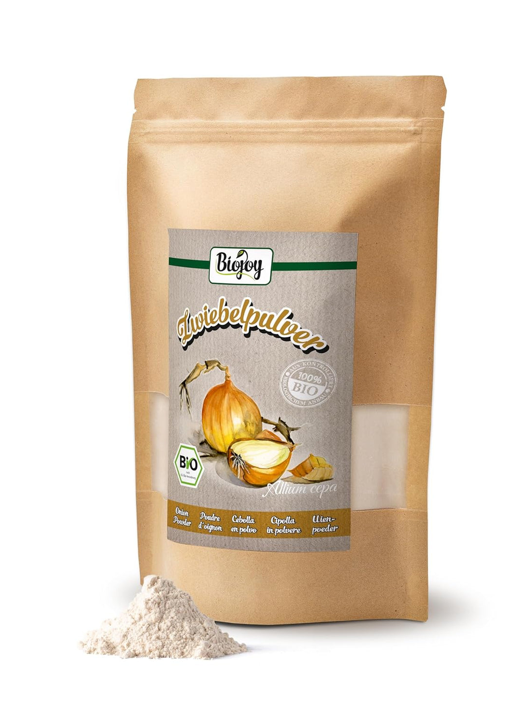 Biojoy BIO-Zwiebelpulver (500 g), Zwiebeln fein gemahlen (Allium cepa), 500 g