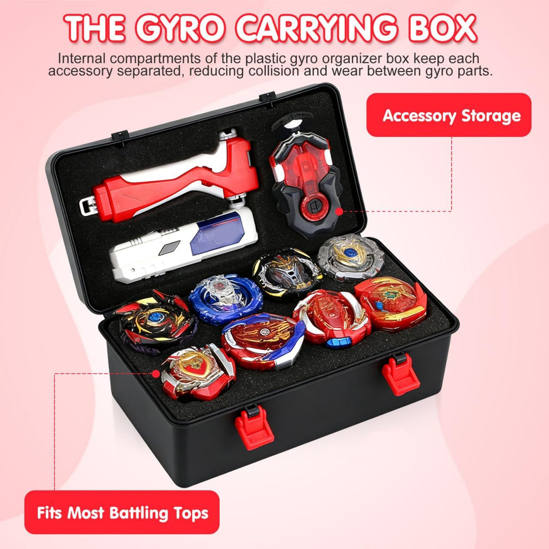 Battle-Top-Aufbewahrungsbox Mit Launcher-Set Tragbare Gyro-Organizer-Box Aus Kunststoff Mit Griff Un