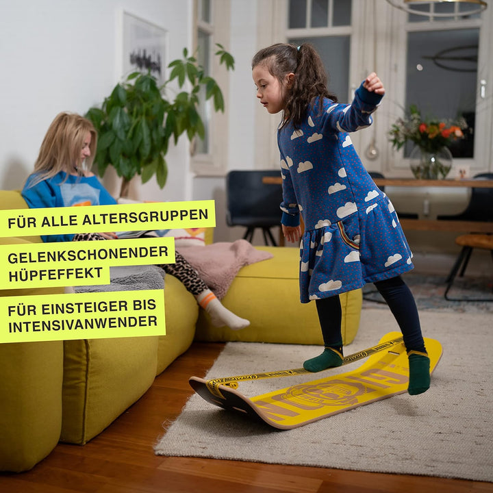 GIBOARD-SET BONZO CLASSIC - Innovatives Balance Board | Freestyle-Workout | hochwertiges Buchenholz