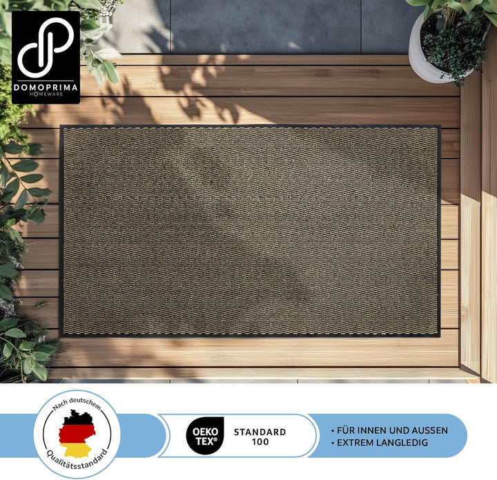 DOMOPRIMA Schmutzfangmatte 90x150 cm braun meliert in Gewerbequalität geruchsneutral Fussmatte für I