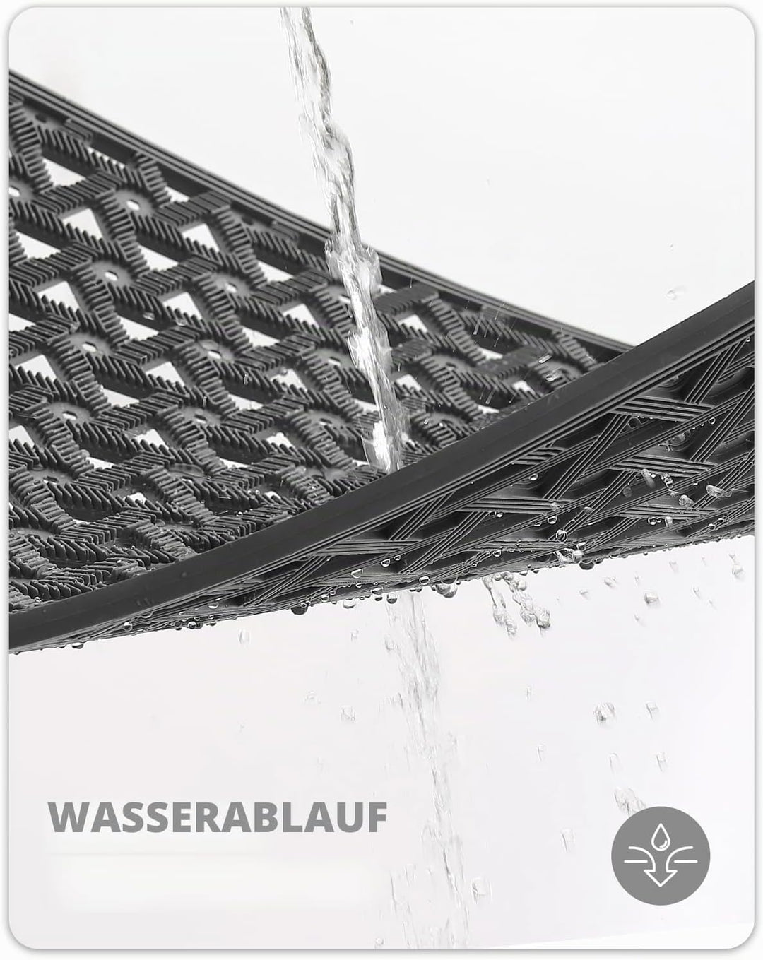 COLOR&amp;GEOMETRY Fussmatte Aussen mit Drainage, 48.5x75 cm, Grau Grau 48.5 x 75 cm, Grau 48.5 x 75 cm