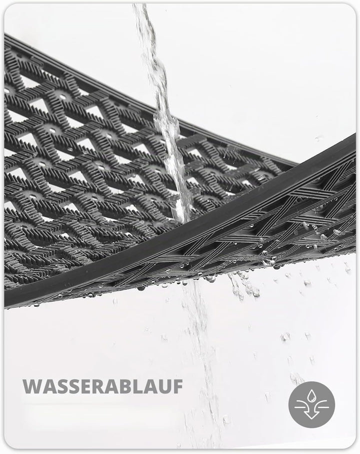 COLOR&amp;GEOMETRY Fussmatte Aussen mit Drainage, 48.5x75 cm, Grau Grau 48.5 x 75 cm, Grau 48.5 x 75 cm