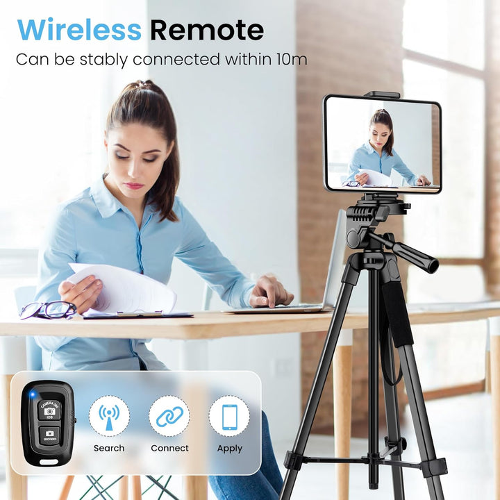 Nineigh Kamera Stativ,Tragbares Handy Stativ für Smartphone iPad mit 45-211cm Höhe, Leichtes Camera