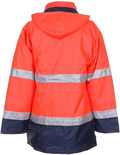 Planam Grösse XXXL Herren Warn-/Wetterschutz Parka 2-farbig orange marine Modell 2056 3XL Orange, Ma