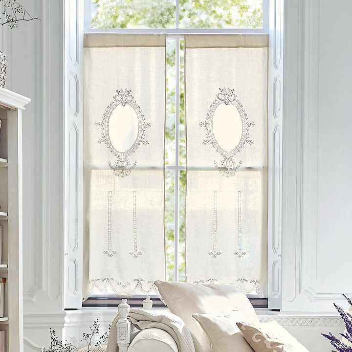 Loberon® Gardine Loiret, Leinen, H/B ca. 180/60 cm, Creme
