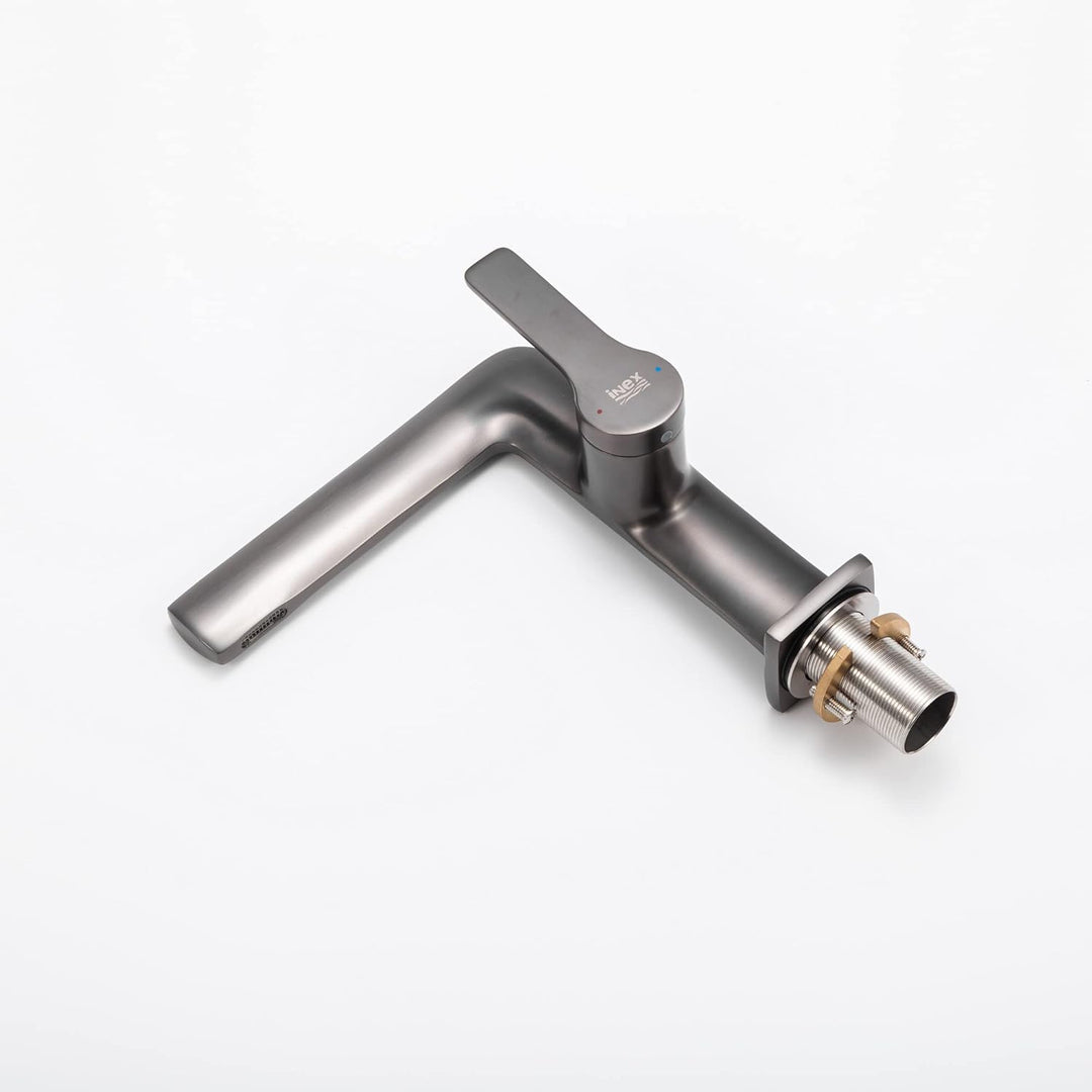 INEX EUROPA EDM77188 Einhebelmischer, Standardhöhe, Metall, Virgin Messing, mattgrau.