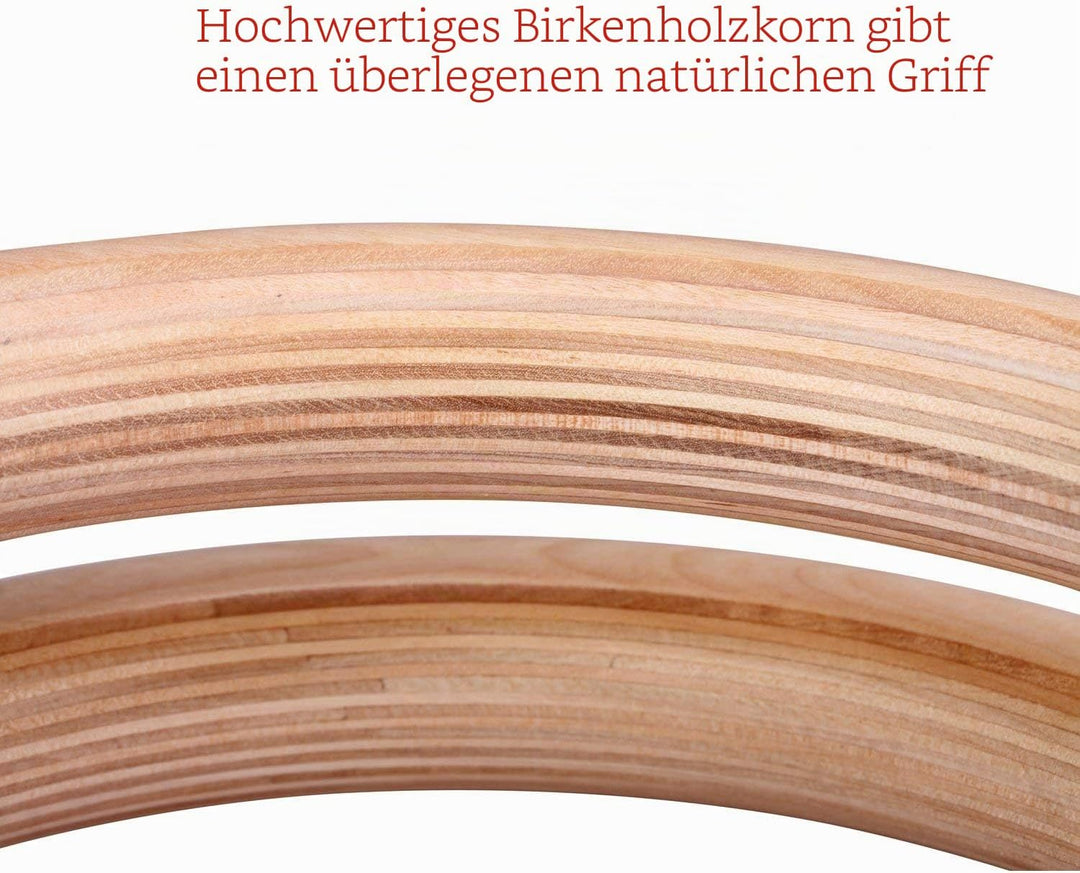 Yimidear Gymnastische Ringe, Holz Olympische Ringe mit Gürtelschnallen Gymnastik-Ringe für Krafttrai