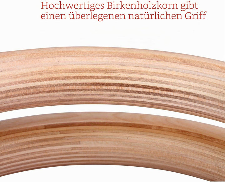 Yimidear Gymnastische Ringe, Holz Olympische Ringe mit Gürtelschnallen Gymnastik-Ringe für Krafttrai