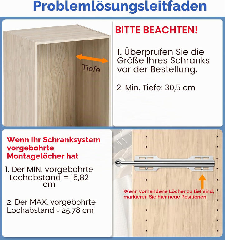 FIRJOY Valet Rod for Closet Pull Out (1 Pack, Chrome), Silber