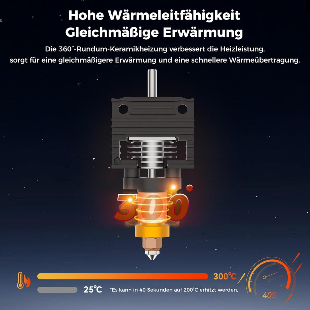 Creality Offizielles K1 Max/K1/K1 SE/K1C Hotend-Upgrade-Kit mit Keramik-Heizblock, Anschluss mit Sch