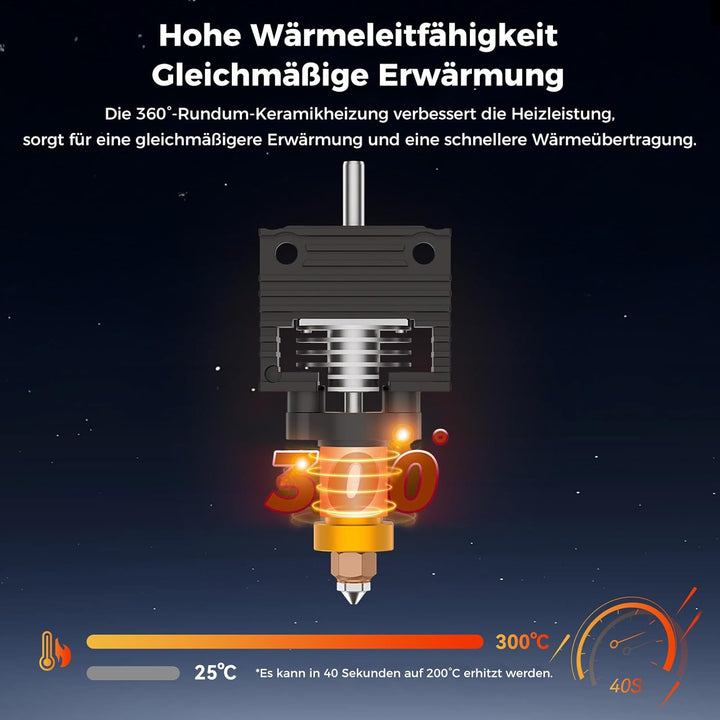Creality Offizielles K1 Max/K1/K1 SE/K1C Hotend-Upgrade-Kit mit Keramik-Heizblock, Anschluss mit Sch