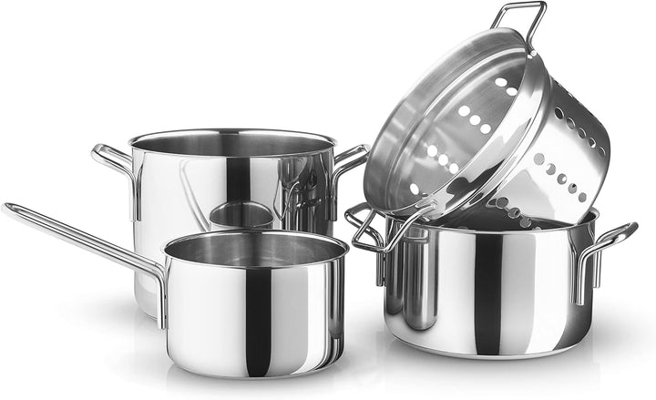 Eva Trio | Stainless Steel Kasserolle 1,8 l 16 cm |Perfekt für mittlere Aufgaben wie das Kochen von