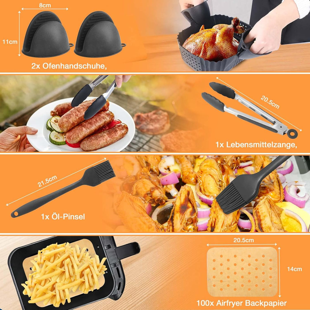 Ninja Heissluftfritteuse Zubehör - 21Pcs Airfryer Zubehör für Ninja SL400EU AF400EU AF300EU AF500EU