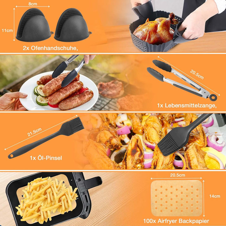 Ninja Heissluftfritteuse Zubehör - 21Pcs Airfryer Zubehör für Ninja SL400EU AF400EU AF300EU AF500EU